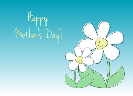Card with text and flowers in role of mom and childのイラスト素材