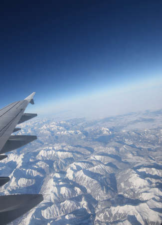 FLYGHT over the Alphs During the journey to Malta.の写真素材