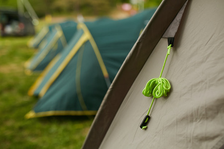 Tent on meadowの写真素材