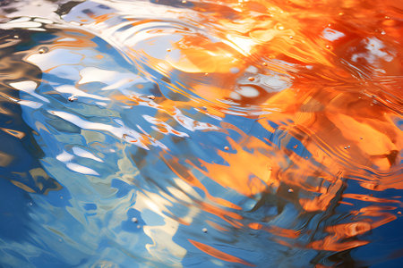 water surface background image that reflects sunlight beautiful and naturalの素材