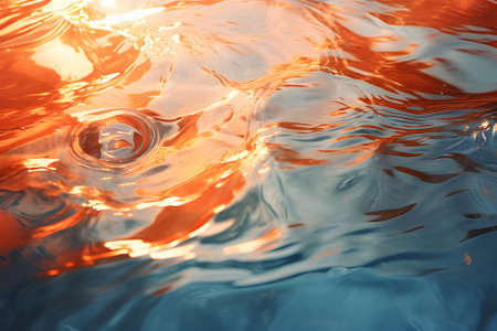water surface background image that reflects sunlight beautiful and naturalの素材