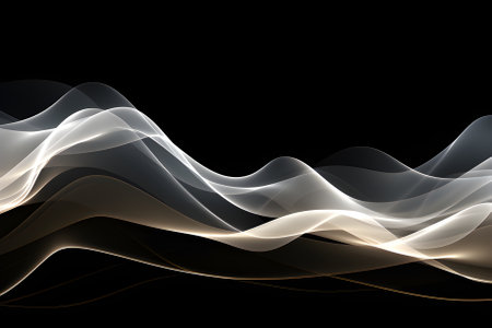Abstract black and white background with beautiful gentle waves.の素材