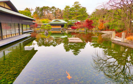 Japanese-style garden at the State Guest House, Kyotoのeditorial素材