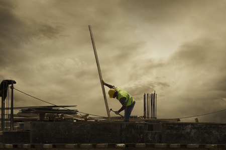 Lonely Worker and Constructionの写真素材