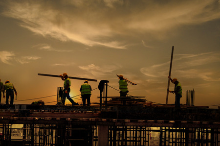 The Construction on the Sunsetの写真素材