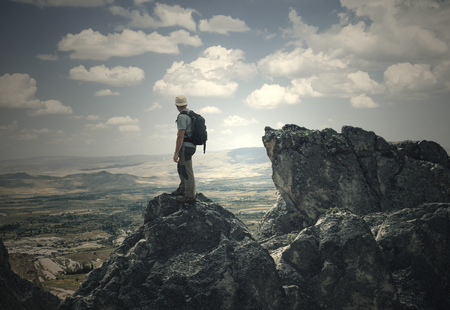 man on the High Peakの写真素材