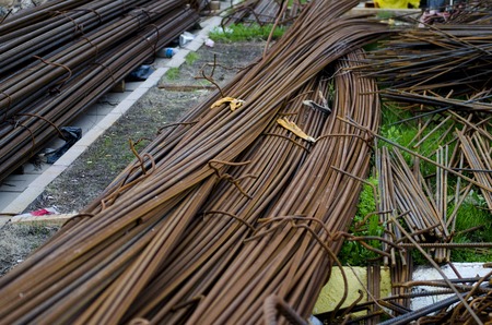 Iron stak on the warehouseの写真素材