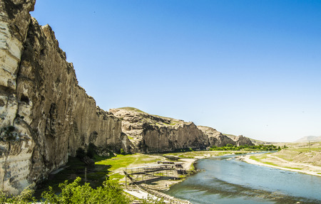 Mesopotamia landscape in Turkey,Hasankeyfの写真素材