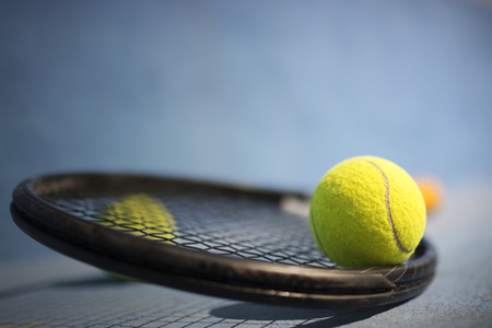 Tennis Ball and Racketの写真素材