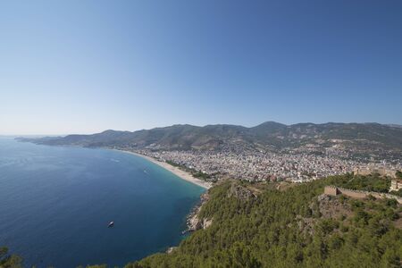 city beach of Alanya, Antalya, Turkeyの写真素材