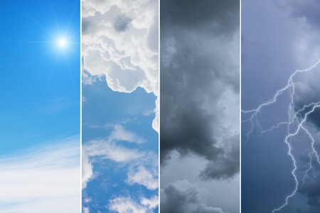 collection of 4 sky backgrounds,Meteorology Concept.の写真素材