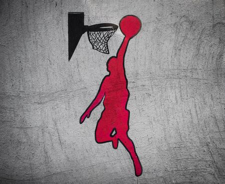 Painted Streetball Player on wall