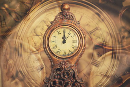 Close up on vintage clock.Time Concept.の写真素材