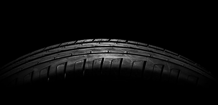 Tire stack background. Selective focus.の写真素材