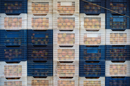 Neatly arranged fruit basket, fruit warehouse in Turkey