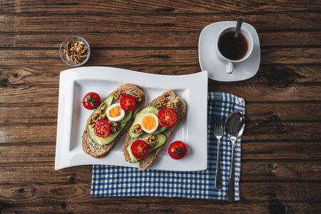 A delicious and healthy breakfast on morning for an energetic day.の写真素材