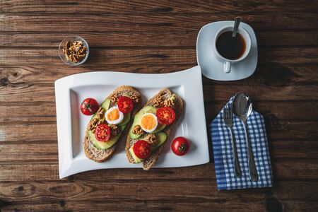A delicious and healthy breakfast on morning for an energetic day.の写真素材