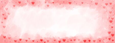 Red and pink colored romantic heart shaped frame background for valentines dayの写真素材