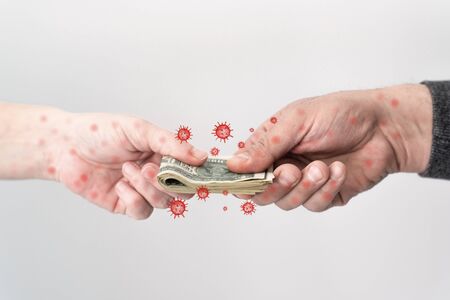 Cash money taking from or giving to someone is dangerous because of contagious illness