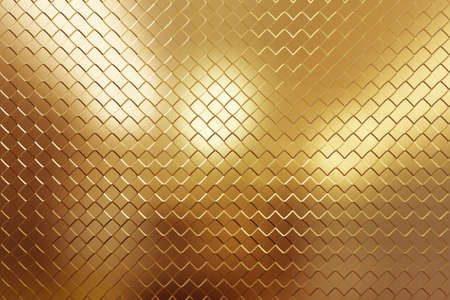 Golden yellow pattern, symmetrical and geometric abstract shapes on textured Background.3d...