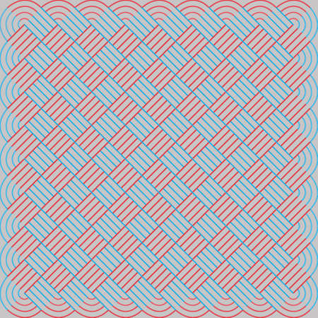 Abstract, blue and red colored lace pattern with sticks. textured pattern. Vector illustrationのイラスト素材