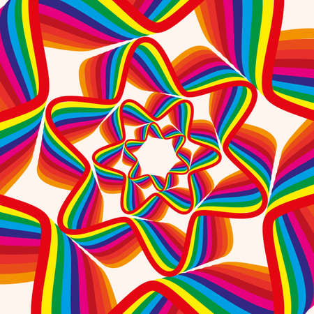 ribbon pattern symmetric and geometric colorful lines abstract background, lined star shapes. Vector...