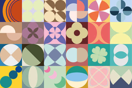 Vector illustration of colorful abstract pattern and tectures with geometrical shapes. . Vector illustrationのイラスト素材