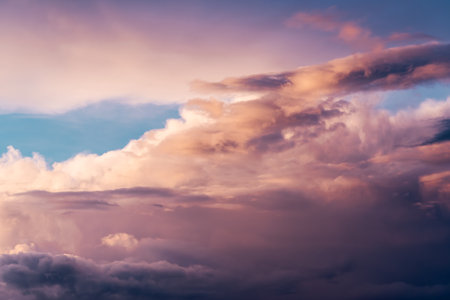 Beautiful clouds over the sky. High quality photoの写真素材