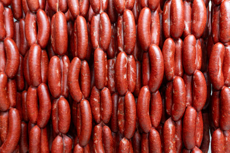 Traditional Turkish Sausage made from meat and spices. High quality photo