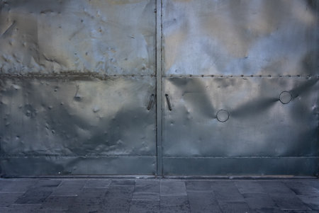 Close-up shot of metal door background. High quality photoの写真素材