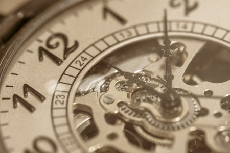Close-up shot of retro pocketwatch . High quality photo
