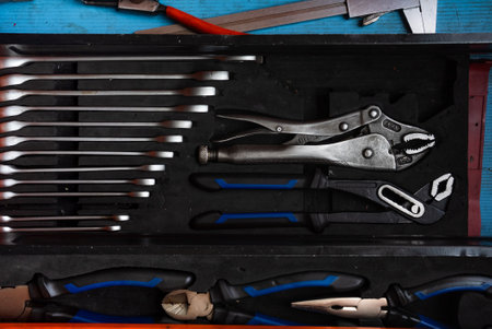 Professional work tools set for technicians in a stylish box