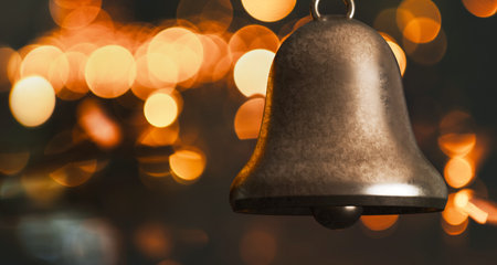 Vintage Bell with Warm Bokeh. High quality photoの写真素材