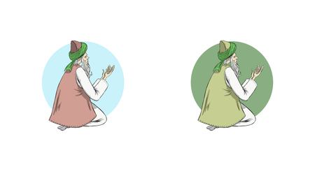 A devout man is prayingのイラスト素材