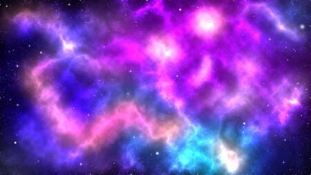 Colorful nebula gas clouds at outer space with shining stars