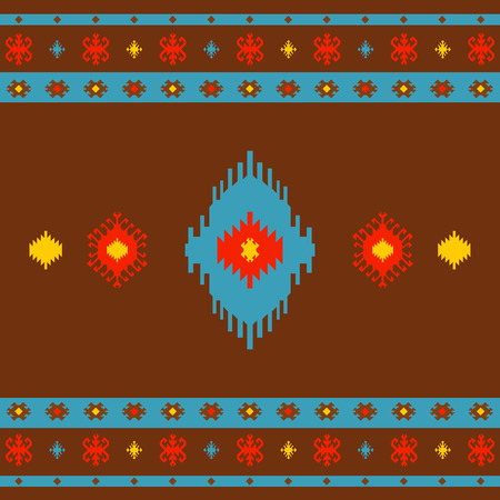 Native American Indian seamless pattern ethnic traditional geometric art with retro vintage design...