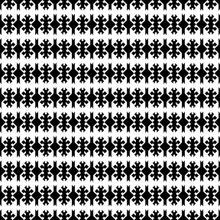 Seamless ethnic pattern vector traditional tribal geometric ornaments black and white background...