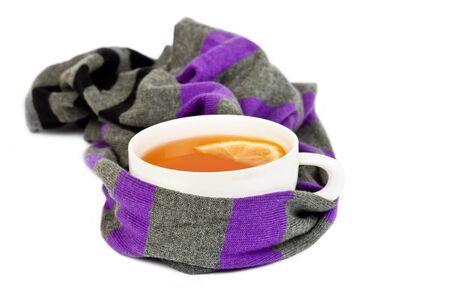 cup of warm tea with lemon - tea timeの写真素材