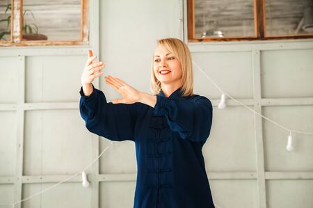 Chinese Chi Tai Chi martial art close up and copy space.の写真素材