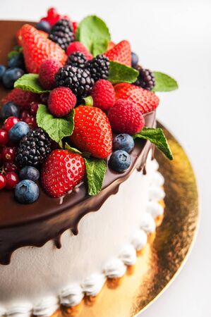 Cake with fruitの写真素材