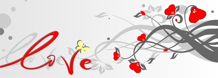 Valentine's day floral decorのイラスト素材