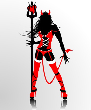 Devil woman silhouette のイラスト素材