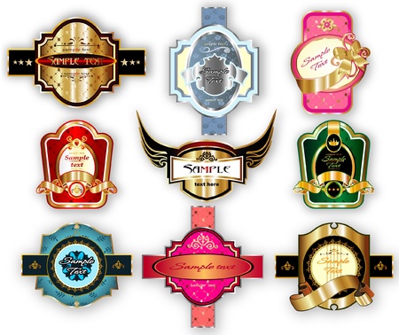 set of ornamental labels.のイラスト素材