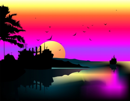 Tropical landscape のイラスト素材