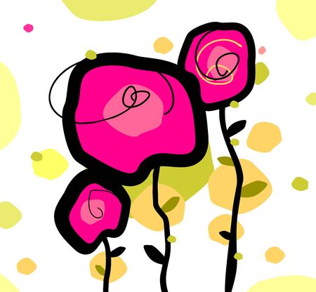 Abstract bright flowersのイラスト素材