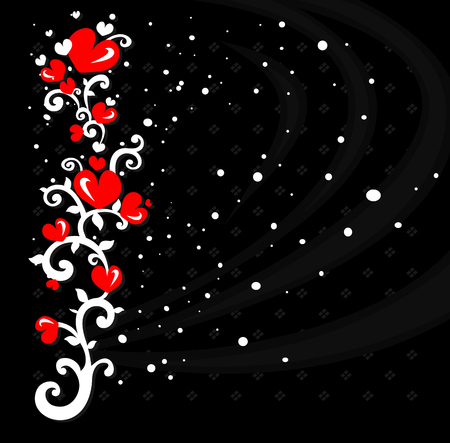Abstract floral decor on a dark backgroundのイラスト素材