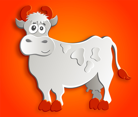 Funny paper cowのイラスト素材