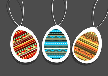 Vector illustration with abstract Easter eggs.のイラスト素材