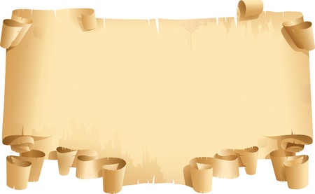 Vintage blank. Old roll of Papyrus on white backgroundのイラスト素材