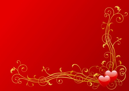 Vector valentines background of  hearts and floral elementsのイラスト素材